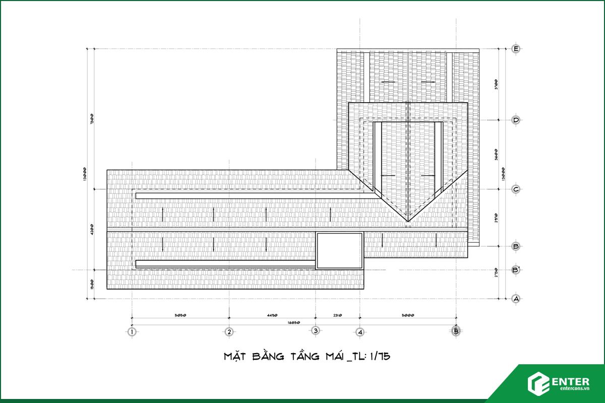 Bản vẽ mặt bằng tầng mái